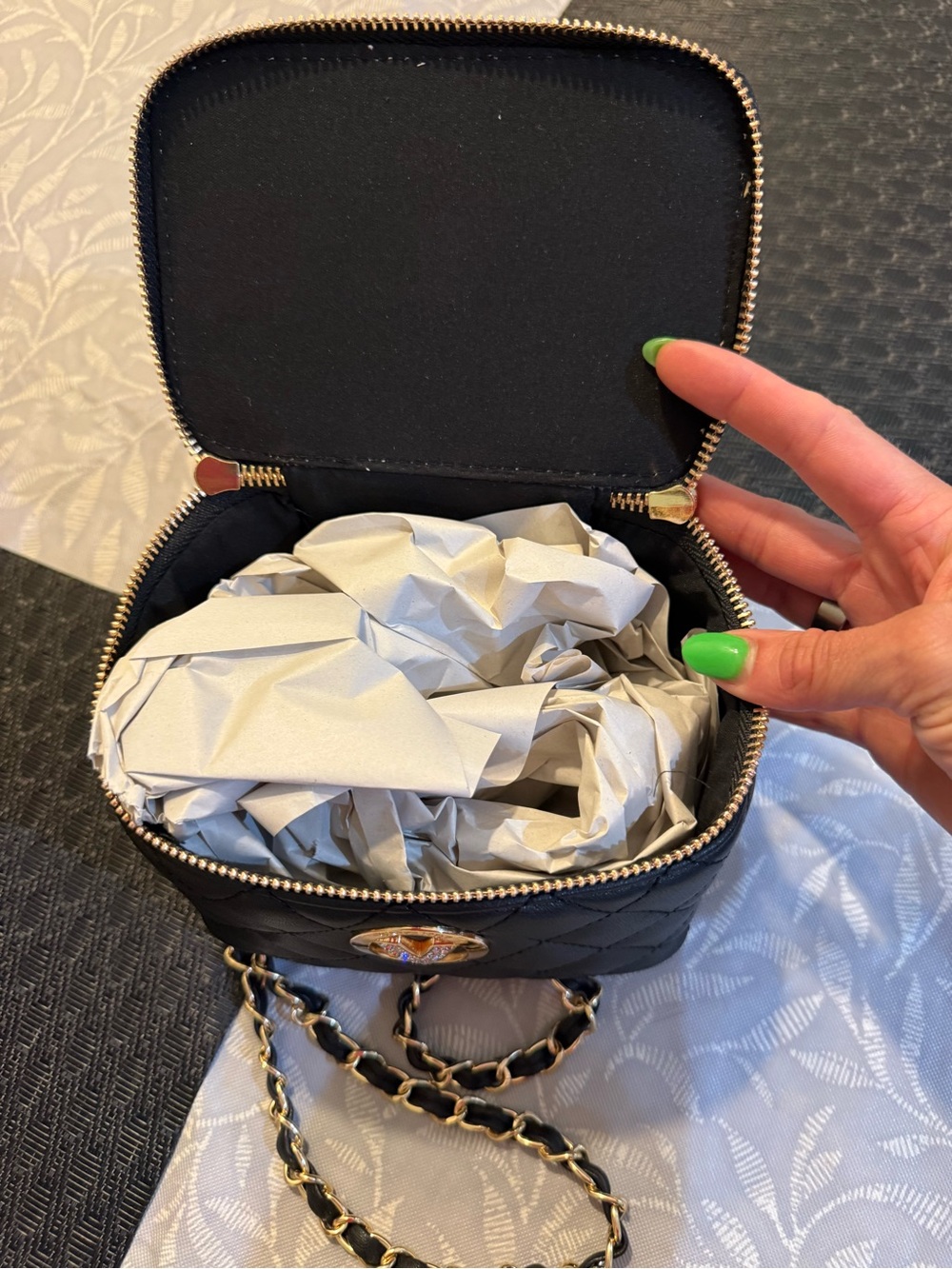 Valentino Orlandi Black Quilted Mini Chain-Handle Crossbody - Picture 2 of 4